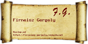 Firneisz Gergely névjegykártya